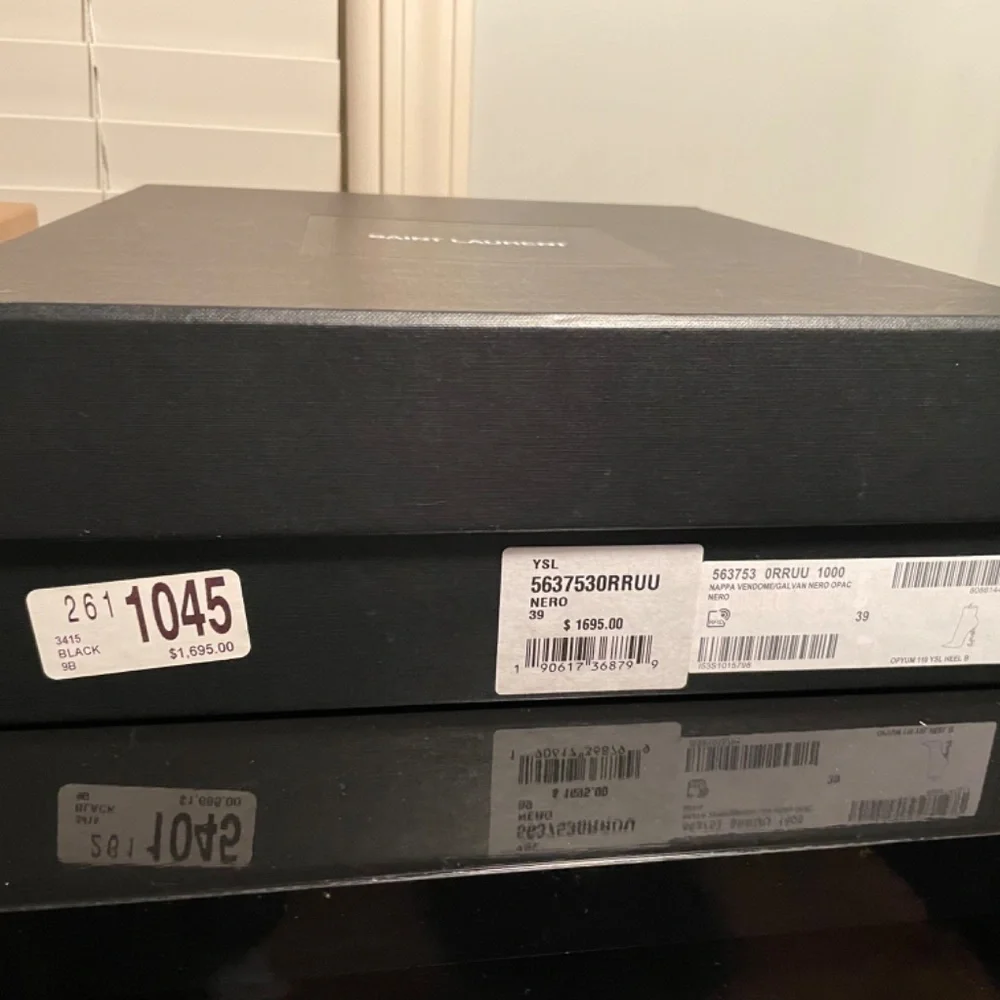 Black Saint Laurent Boots SZ 39 logo heel - Picture 3 of 8